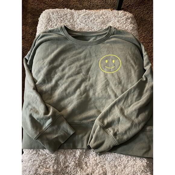 Thereabouts Girls Sz. 2xl (20) Green Emoji Sweatshirt. Soft, Cute - Picture 1 of 8